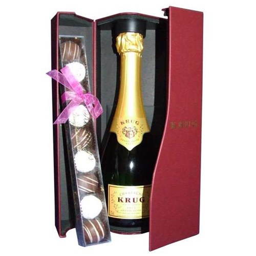 Send Krug Grande Cuve Half Bottle With Champagne Truffles Gift Set Online